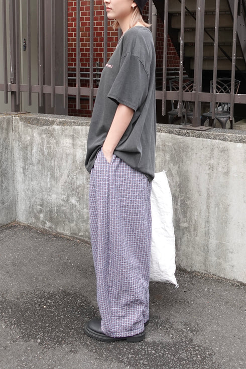 チェックボリュームラフパンツ